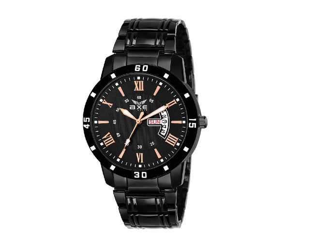 All Black Day &amp; Date Watch for Men