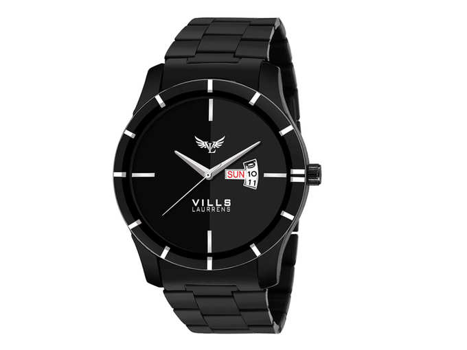 Analogue Black Dial Day and Date Series Mens Watch