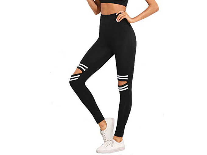 Shocknshop Knee Cut Ripped Ankle-Length Skinny Bottoms