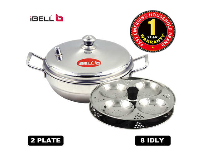 Stainless Steel Multi Purpose Kadai with 2 idli Plate