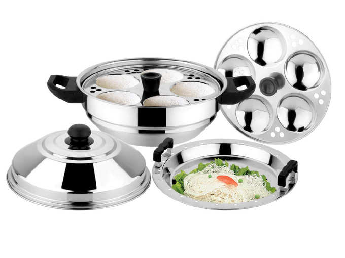 Steel 10PC IDLI with Steamer Plate