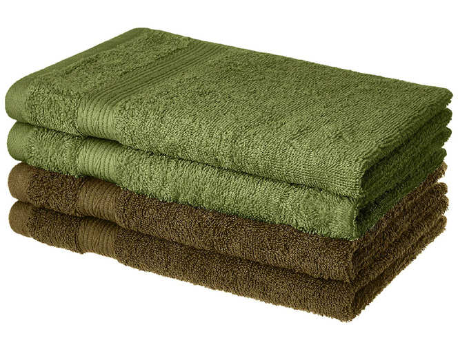 Amazon Brand - Solimo 100% Cotton 4 Piece Hand Towel