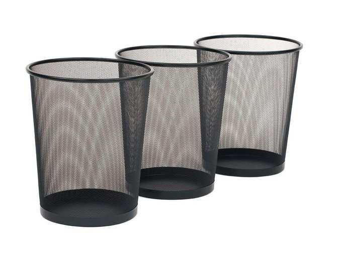 3 Metal Mesh Dustbins waster Basket