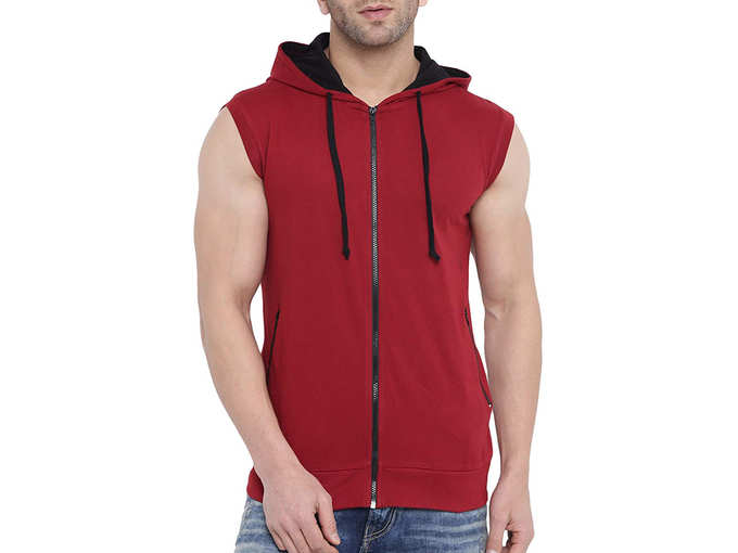 Mens Maroon Black Half Sleeves Printed Round Neck