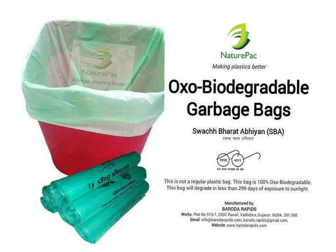 NaturePac Garbage Bags Biodegradable For Kitchen,Office,