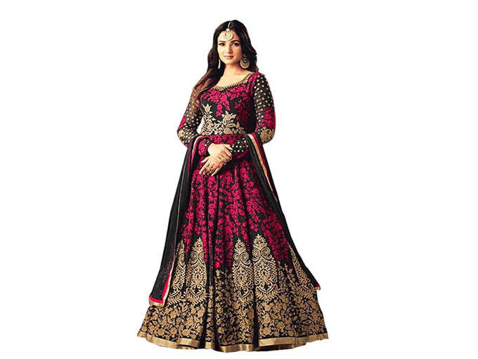 Taffeta Silk Anarkali Gown