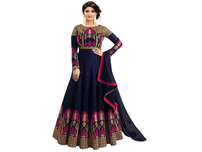 Phantom Slik Semi Stitched Anarkali Gown