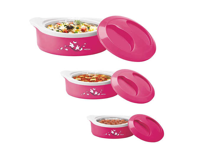 Milton Marvel Inner Steel Jr. Casserole Gift Set of 3, Pink