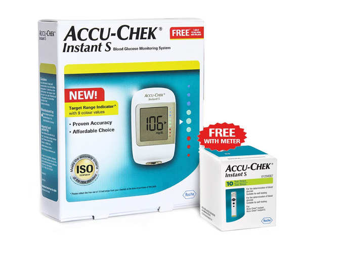 Instant S Glucometer with Free Test Strips