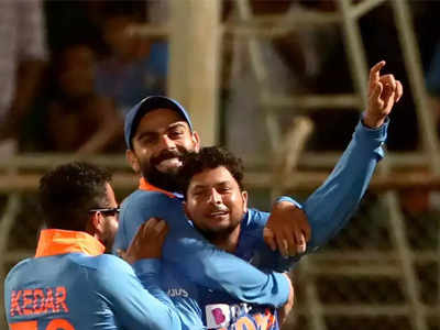 India vs West Indies: कुलदीप यादवची हॅट्टिक मिस केली? पाहा video!