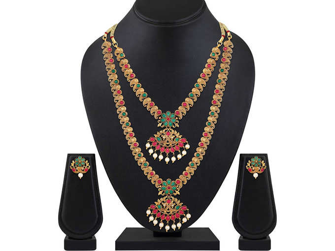 Necklace Set for Women Traditional Gold Plated Jewellery