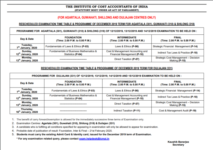 ICSI EXAM 2020