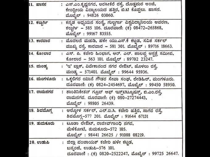 ಕರ್ನಾಟಕ ರಾಜ್ಯ ಮುಕ್ತ ವಿವಿ ಪ್ರಾದೇಶಿಕ ಕೇಂದ್ರಗಳು