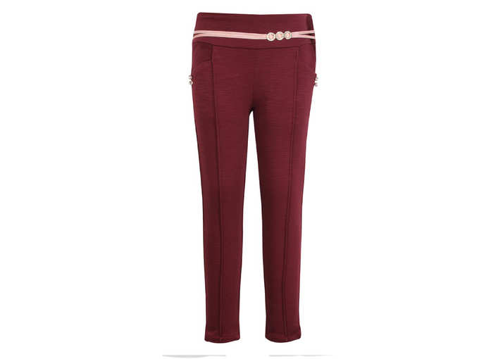 Girls Suede Embellished Dustypink Trouser