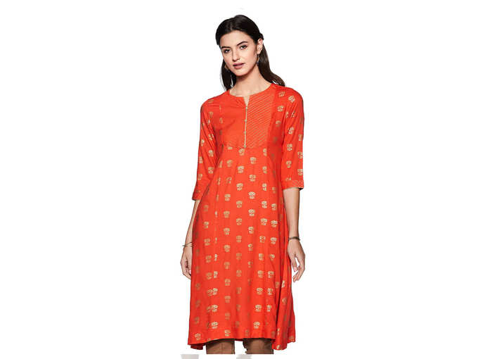 Indigo Womens Rayon a-line Kurta