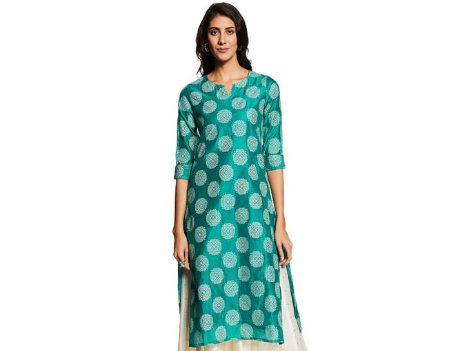 Indigo Womens synthetic straight Kurta