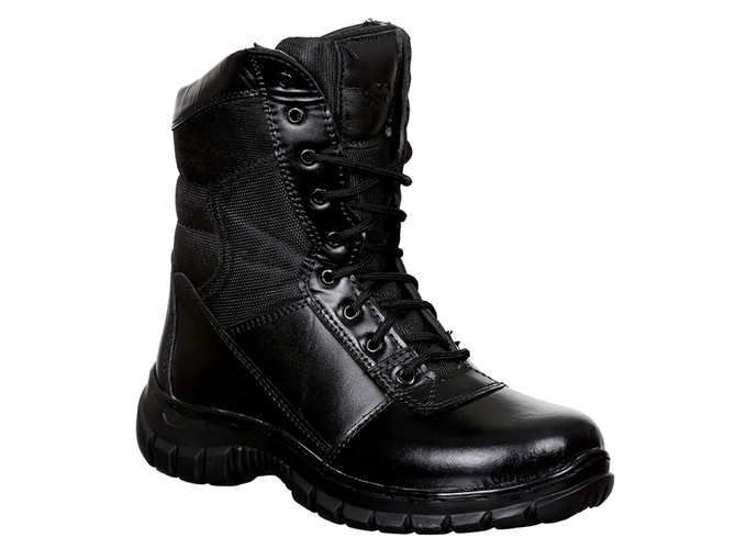 Men&#39;s High Ankle Commando Leather Boots