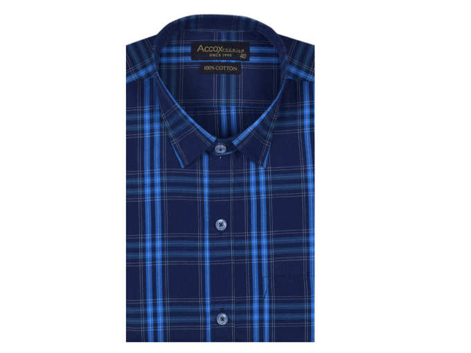 Half Sleeves Formal Regular Fit Cotton Check Shirt for Men