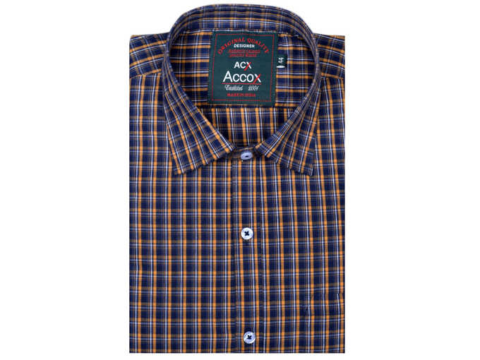 Men&#39;s Cotton Half Sleeves Regular Fit Check Formal Shirt