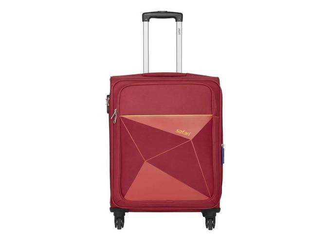 Safari Prisma 65 Cms Polyester Red Check-In 4 wheels Soft Suitcase