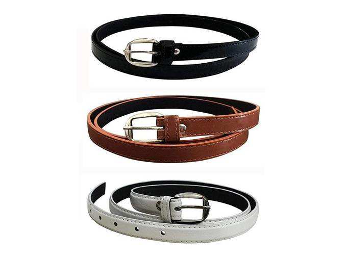 Girl&#39;s PU Leather Belts Combo of 3