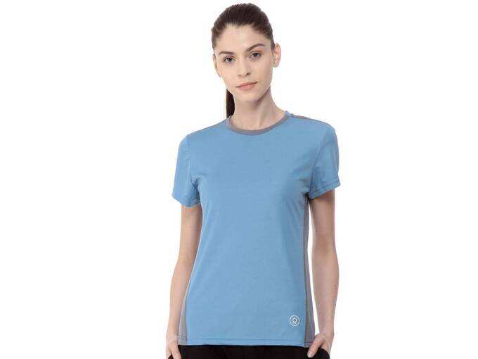 Polyester Women&#39;s Round Neck Half Sleeve Yoga