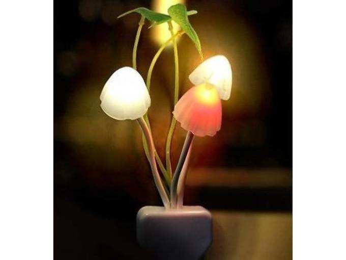 Sukau Fancy Color Changing LED Mushroom Night Light - White