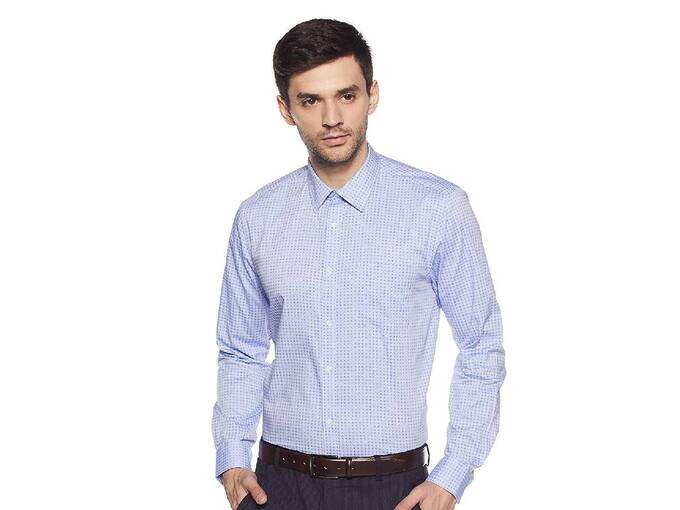 blackberrys Men&#39;s Printed Slim Fit Formal Shirt