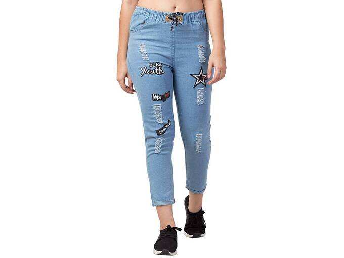 FASHION Women&#39;s Boyfriend fit Denim Jogger