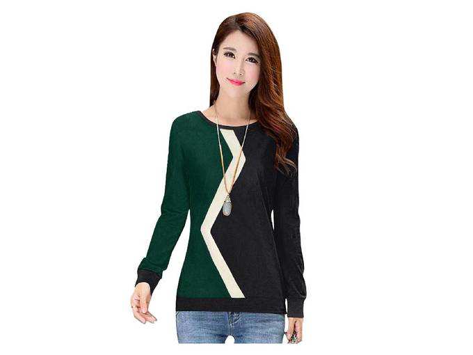 Plain Full Sleeves T-Shirt for Women