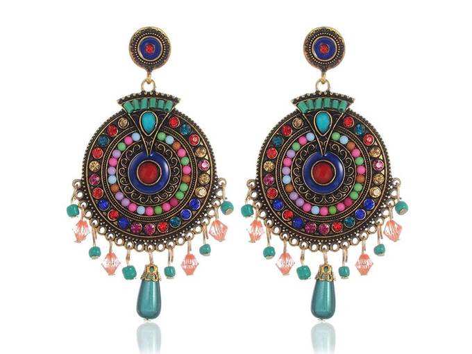 Multicolor Metal Earrings For Women