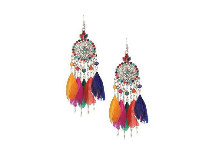 Feather Multicolor Earrings For Women