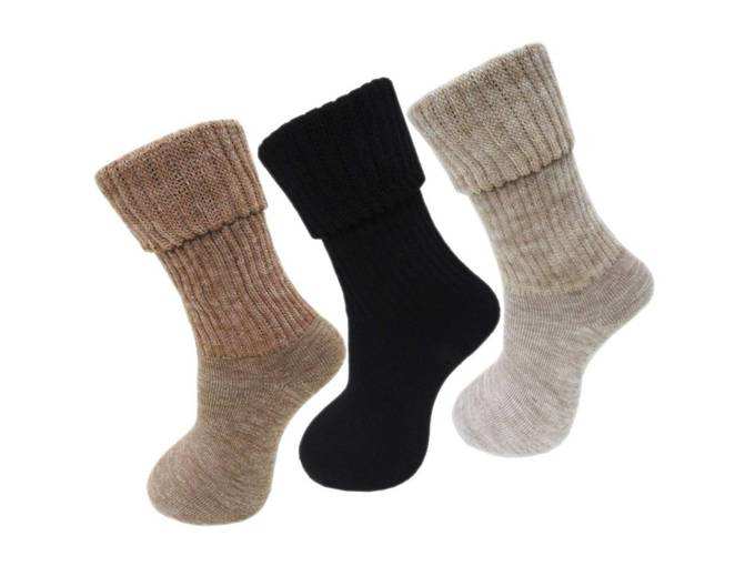 Womens Calf Length Towel Thick Woolen Multicolored Socks