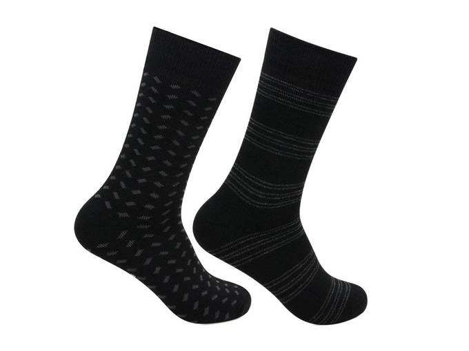 Black Cushioned Woolen Crew Socks for Men