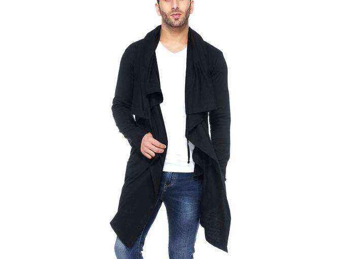 Tinted Men&#39;s Cotton Sinker Hooded Waterfall Full Sleeve Cardigan