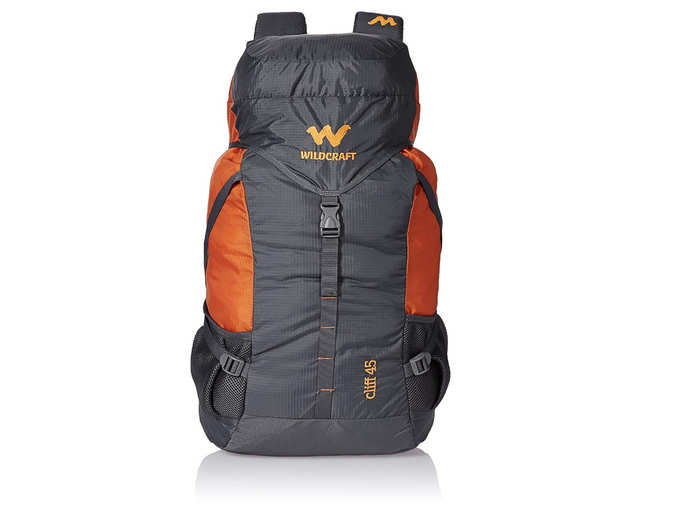 Wildcraft 45 Ltrs Grey and Orange Rucksack