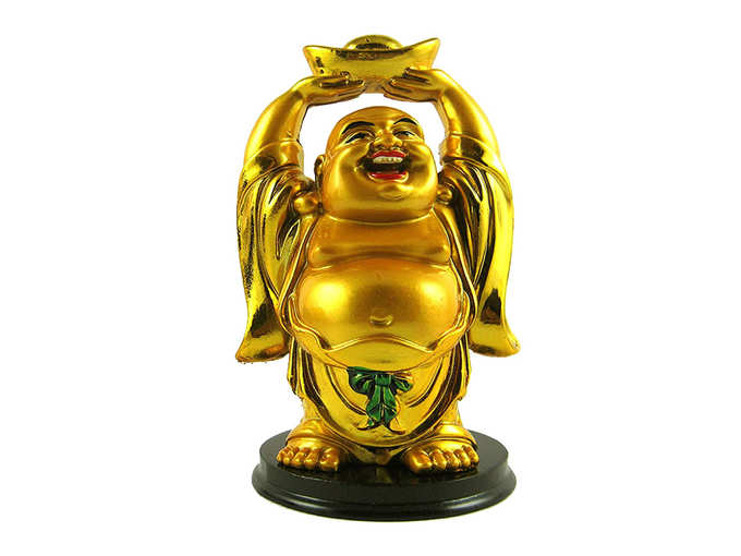 Global Lifting Gold Ingot Laughing Buddha for Health, Wealth &amp; Prosperity