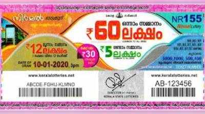 NR 155 Lottery: നിര്‍മല്‍ ലോട്ടറി നറുക്കെടുപ്പ് ഇന്ന് മൂന്ന് മണിയ്ക്ക്