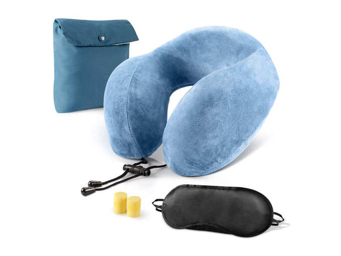 Soft Memory Foam Neck Pillow for Flight Travel