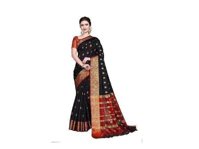 Cotton Shopy Womens Banarasi Art Silk Kanjivaram Jacquard Sarees