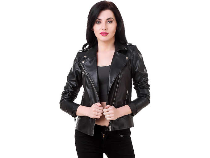 Women&#39;s Retail Faux Leather Jacket for Roadies