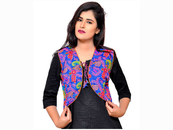 India Women&#39;s Embroidered Ethnic Kutch Work Jacket