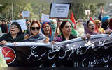 Kashmiri women protest against braid chopping