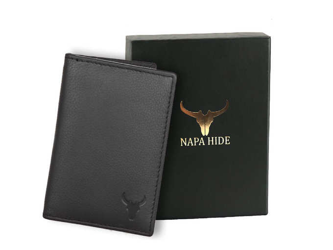 Protected Unisex Genuine Leather Card Holder (Black)