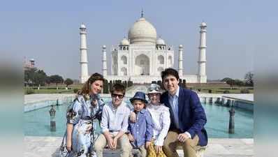 પત્ની અને બાળકો સાથે તાજમહેલ જોવા પહોંચ્યા કેનેડાના PM