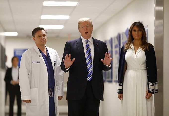 Trump visits Parkland shooting victims