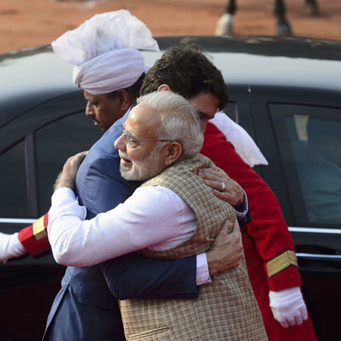 PM Narendra Modi welcomes Canadian PM Justin Trudeau