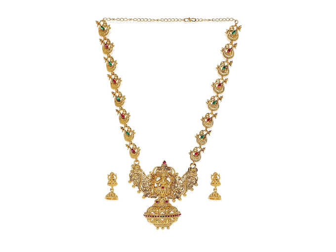 Sacred Goddess Temple Necklace Set for Women