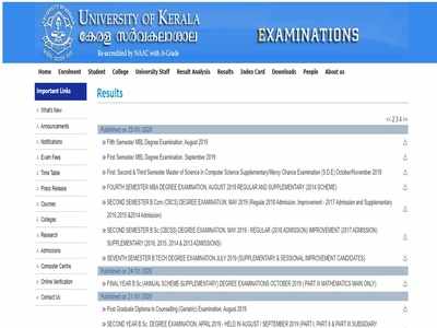 Kerala University പരീക്ഷാഫലം പ്രസിദ്ധീകരിച്ചു