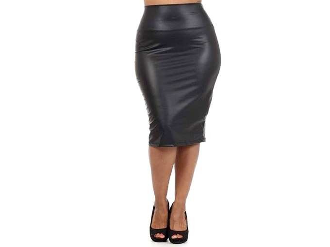 Leather Evening Party Pencil Midi Skirts